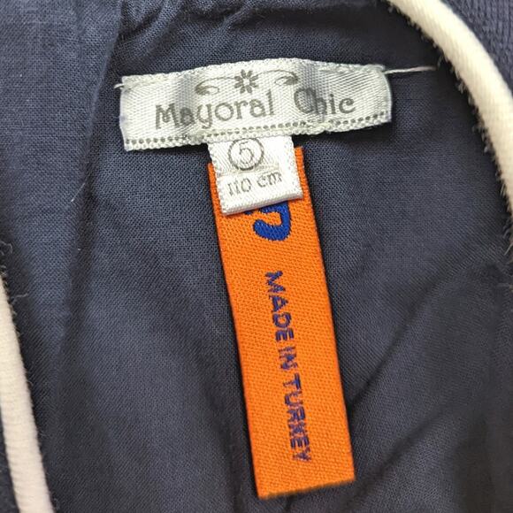 Mayoral Chic Dress Girls Size 5 Navy Classy Preppy Boutique - Picture 4 of 4